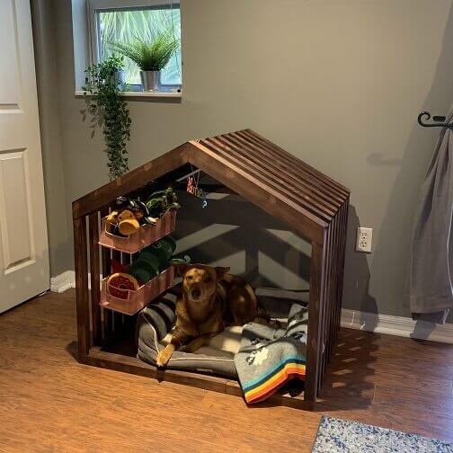 DIY Indoor Dog House With Storage Idea